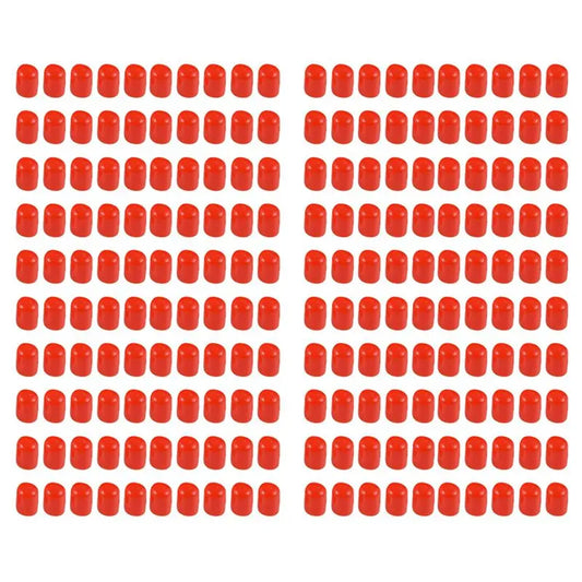 A36T-200Pcs Rubber End Caps 12Mm ID PVC Round Tube Bolt Cap Cover Screw Thread Protectors Red Peaceful Pleasures Health and Wellness Red