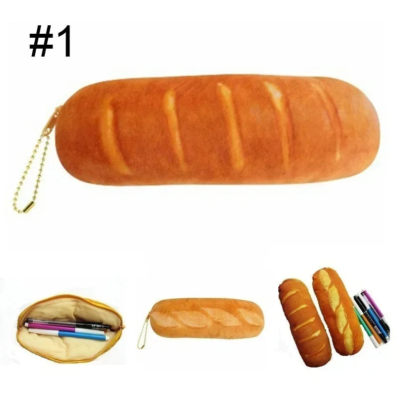 Creative Stationery Box Bread Shaped Pencil Case Large Capacity Fun