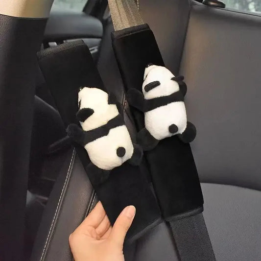 Automobile Safety Belt Decoration Cartoon Panda Safety Belt Shoulder Pad Plush Automobile Accessories Car Decorations Peaceful Pleasures Health and Wellness