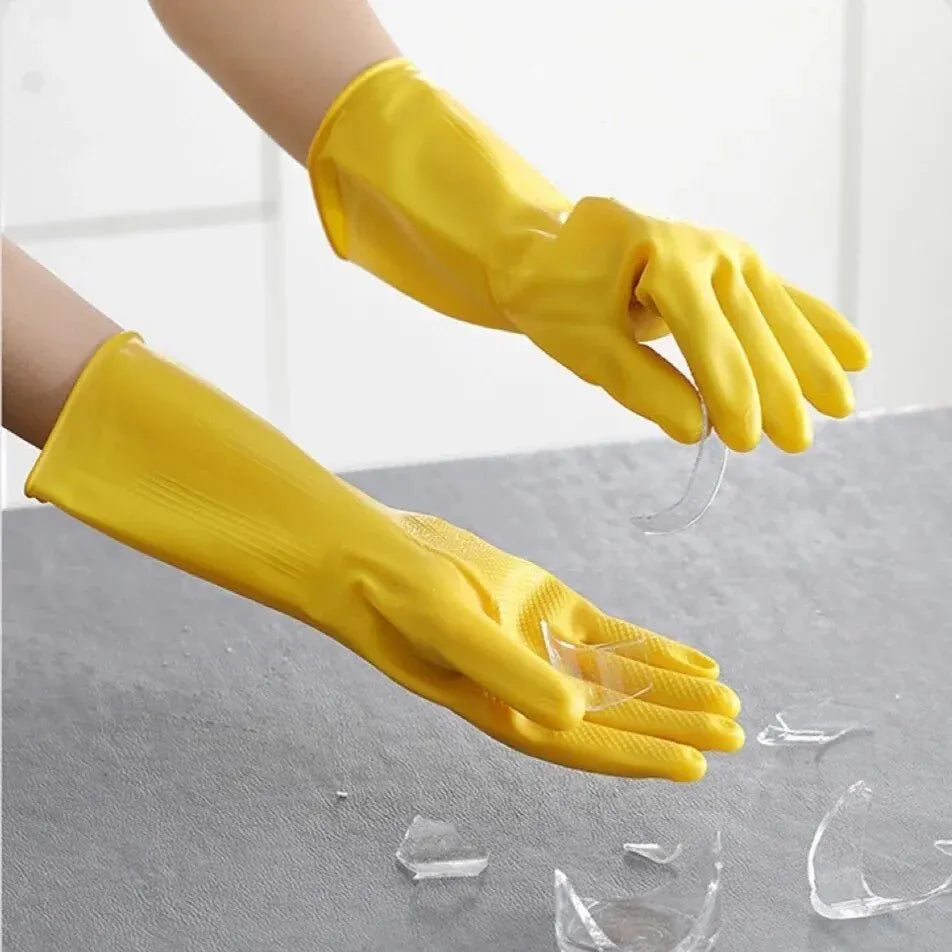 Waterproof Latex Dishwashing Gloves – Non-Slip Kitchen Cleaning