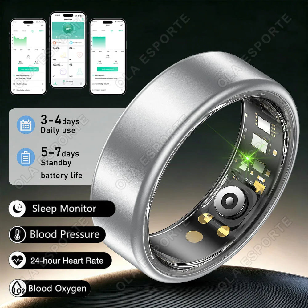 New Smart Ring Waterproof Health Monitor Smartring Take Photo Exercise Record Bluetooth Ring Birthday Gift Men Women Peaceful Pleasures Health and Wellness