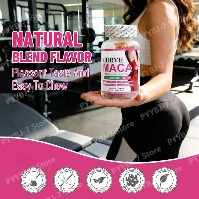 Vegan Maca Gummies – Plant Extract Energy Support, 60 Count