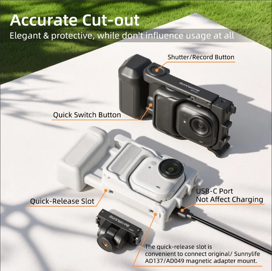 Sunnylife Street Photography Grip for Insta360 GO Ultra Camera Grip Handle Oasis Select