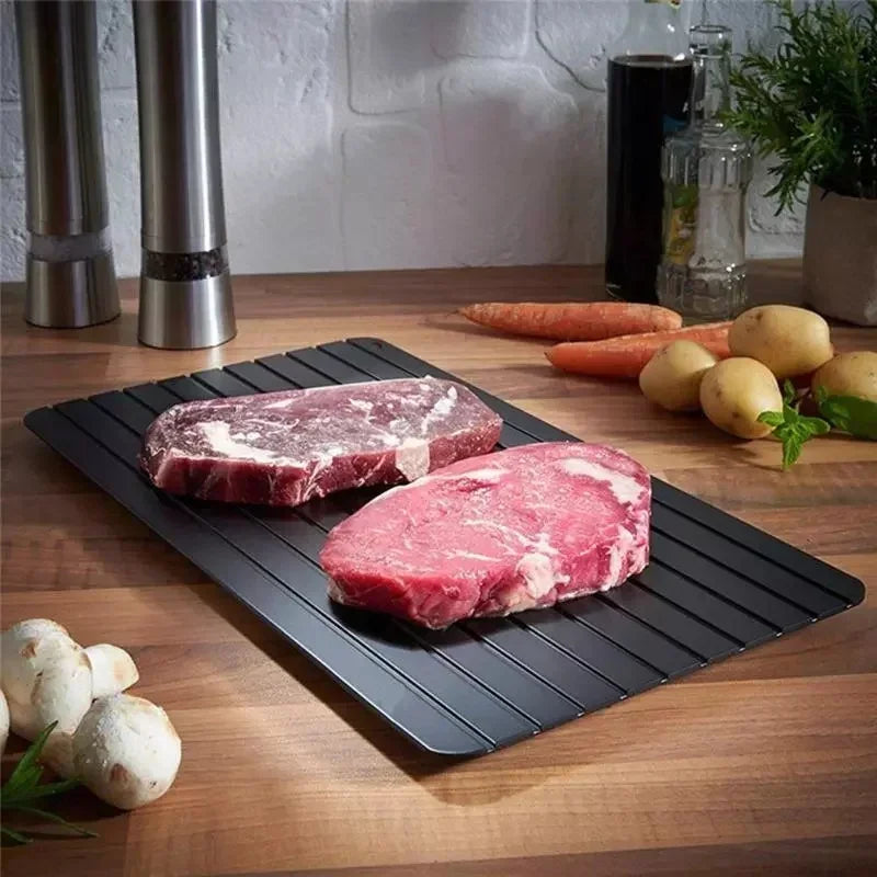 1pcs Fast Defrost Tray Fast Thaw Frozen Food Meat Fruit Quick Defrosting Plate Board Defrost Tray Thaw Master Kitchen Gadgets Peaceful Pleasures Health and Wellness