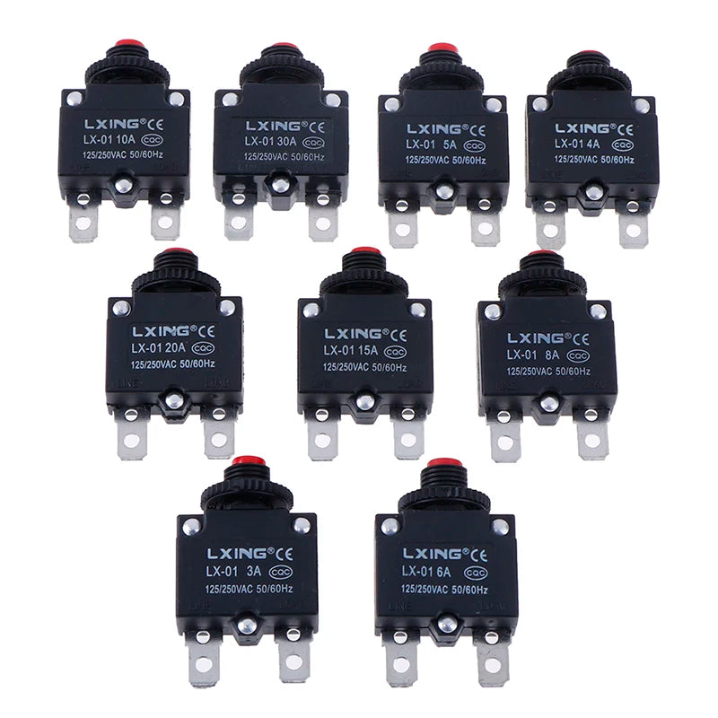 Circuit Breaker Overload Protector Switch 3A–30A | 120/250VAC