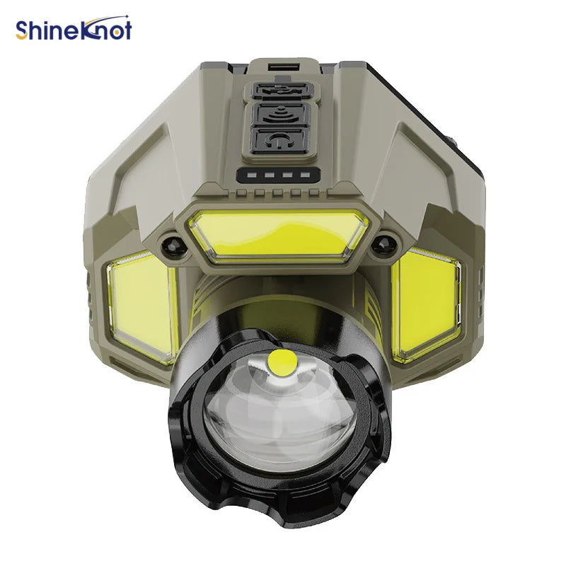 SHINEKNOT LED Headlamp – COB, Induction & Waterproof Camping