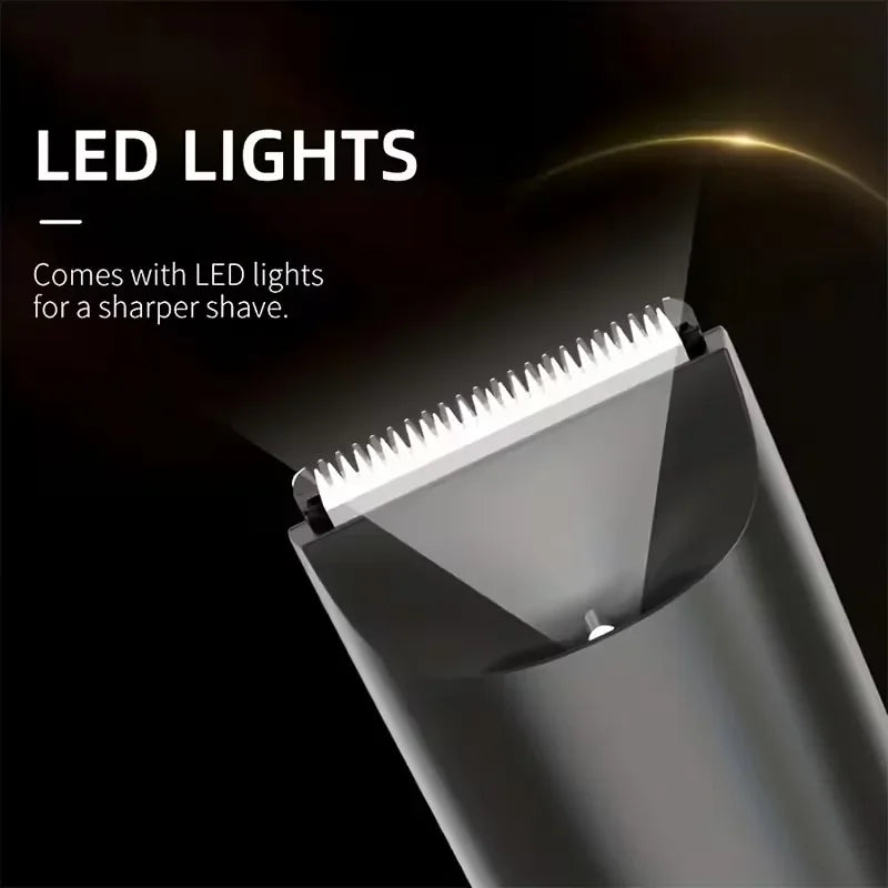 Men's Electric Beard Trimmer & Body Groomer with LED Light