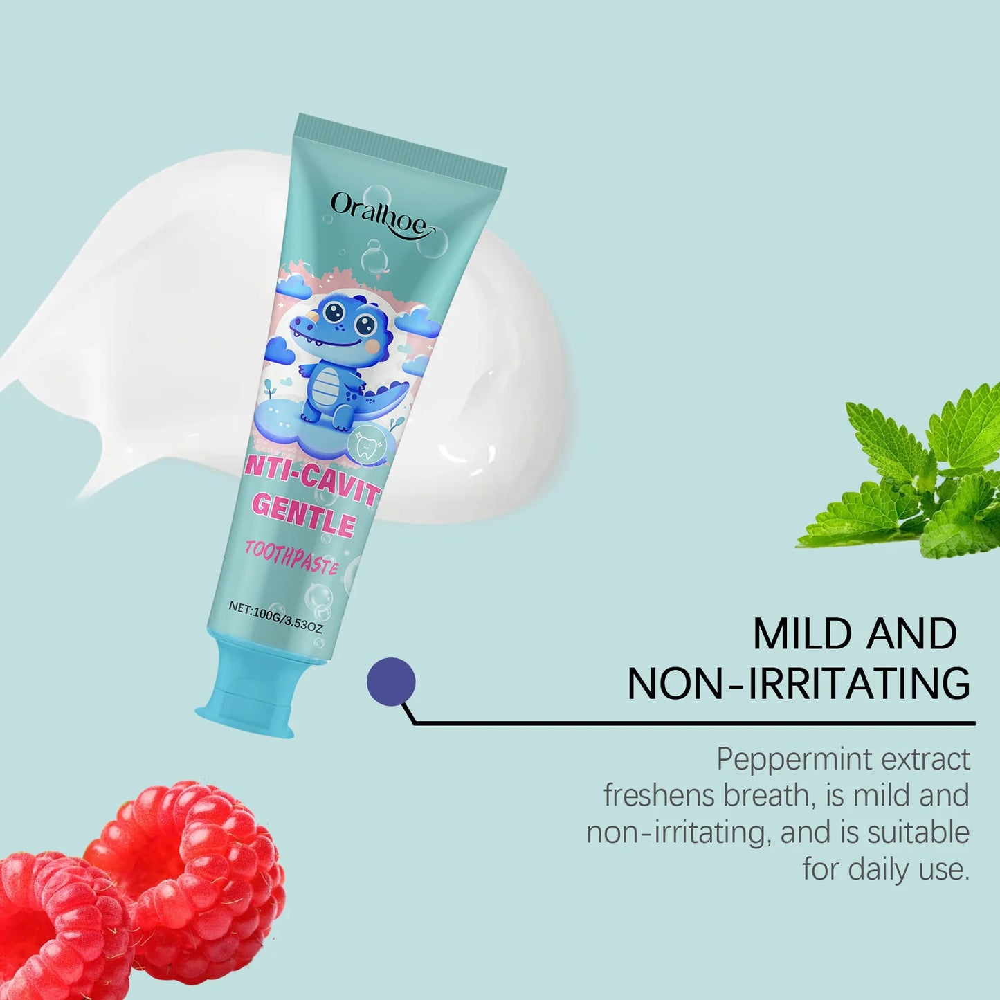 Oralhoe Kids Anti-Cavity Toothpaste | Enamel & Stain Care