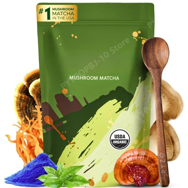 Organic Mushroom Matcha Supplement | Lion's Mane & Reishi 180g