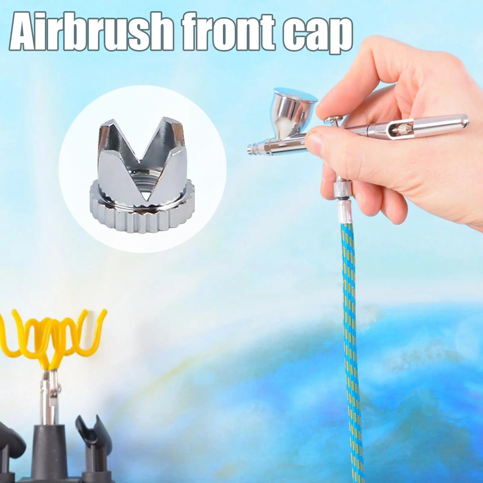 Airbrush Needle Cap Nozzle Protector Cap for Model Painting, Stencil Work Accessory for Artists Hobbyists Students, Home Studio Peaceful Pleasures Health and Wellness