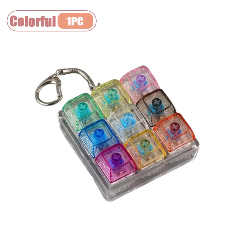 9-Key Mechanical Switch Tester Keychain Fidget Toy | 1–20 Pack