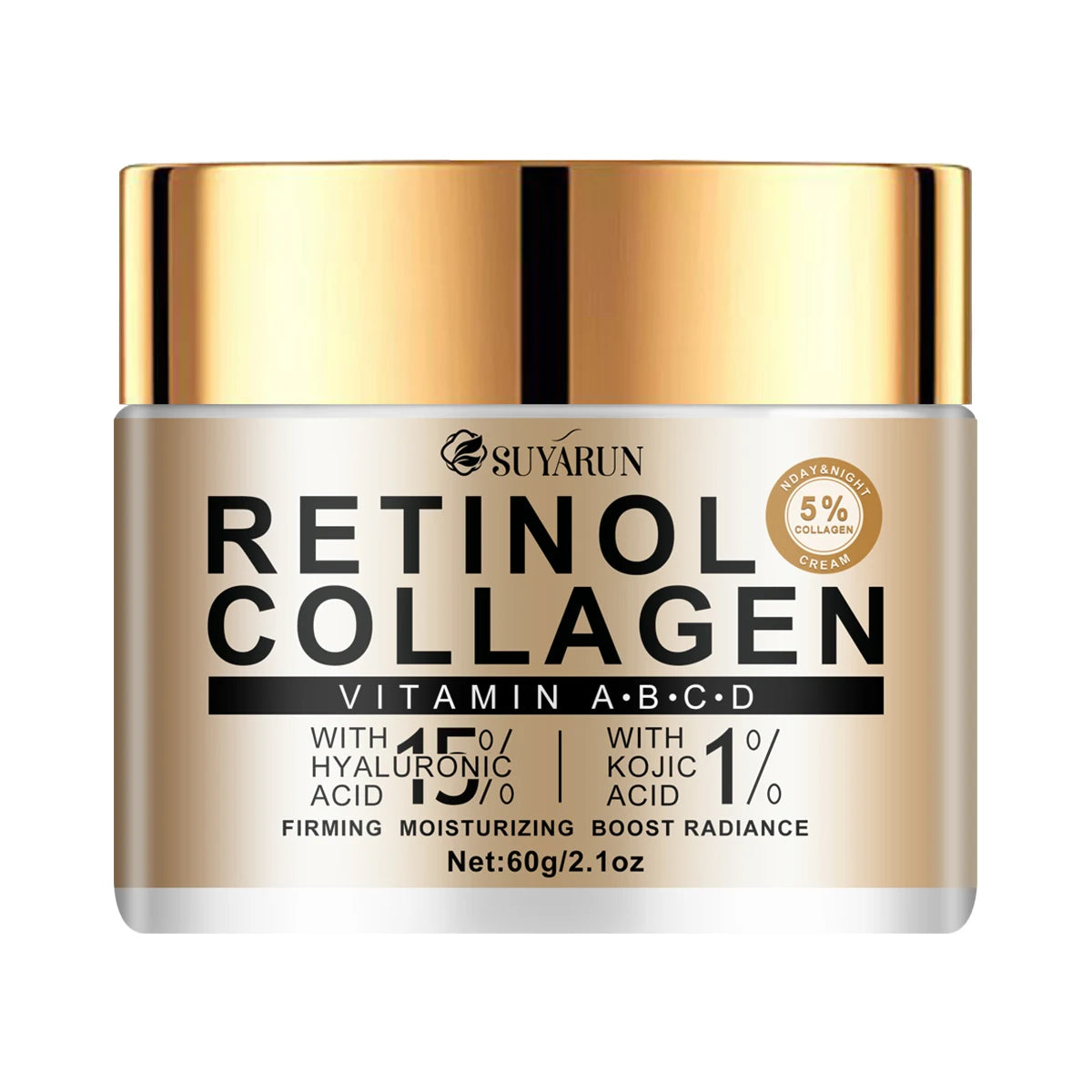 Collagen moisturizing cream with natural kojic acid and advanced hyaluronic acid, moisturizing and easy to absorb Peaceful Pleasures Health and Wellness 60g