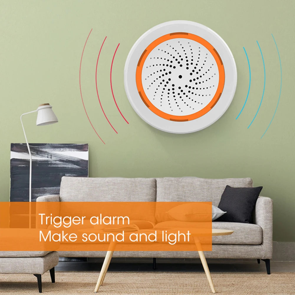Smart Siren Alarm Tuya Zigbee Sound Light Sensor Smart Alarm Siren App Remote Control Home Security Protection System Peaceful Pleasures Health and Wellness