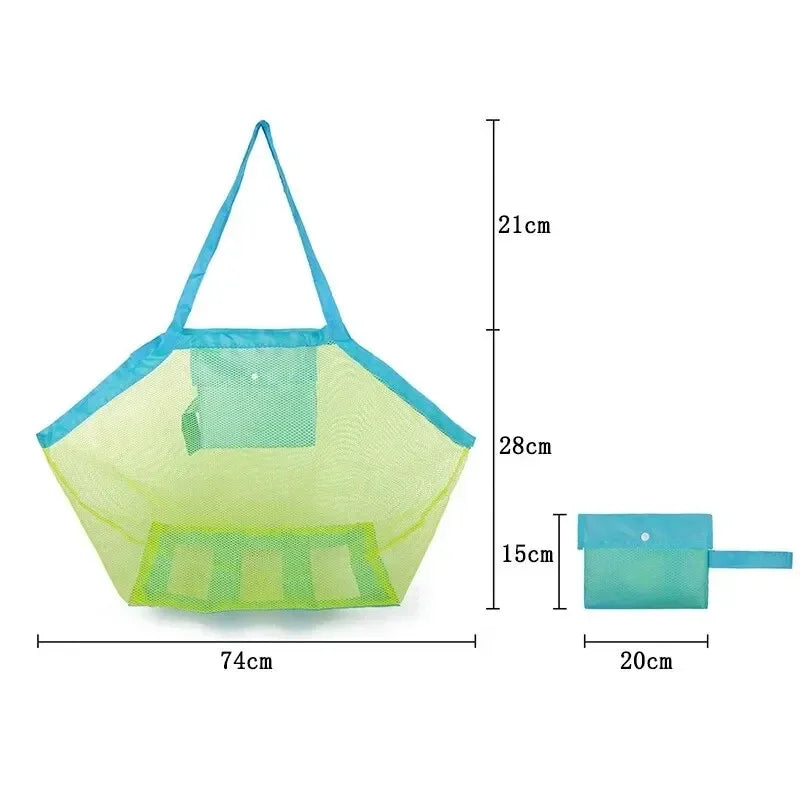 Large Mesh Beach Bag – Sand-Away Foldable Toy Tote