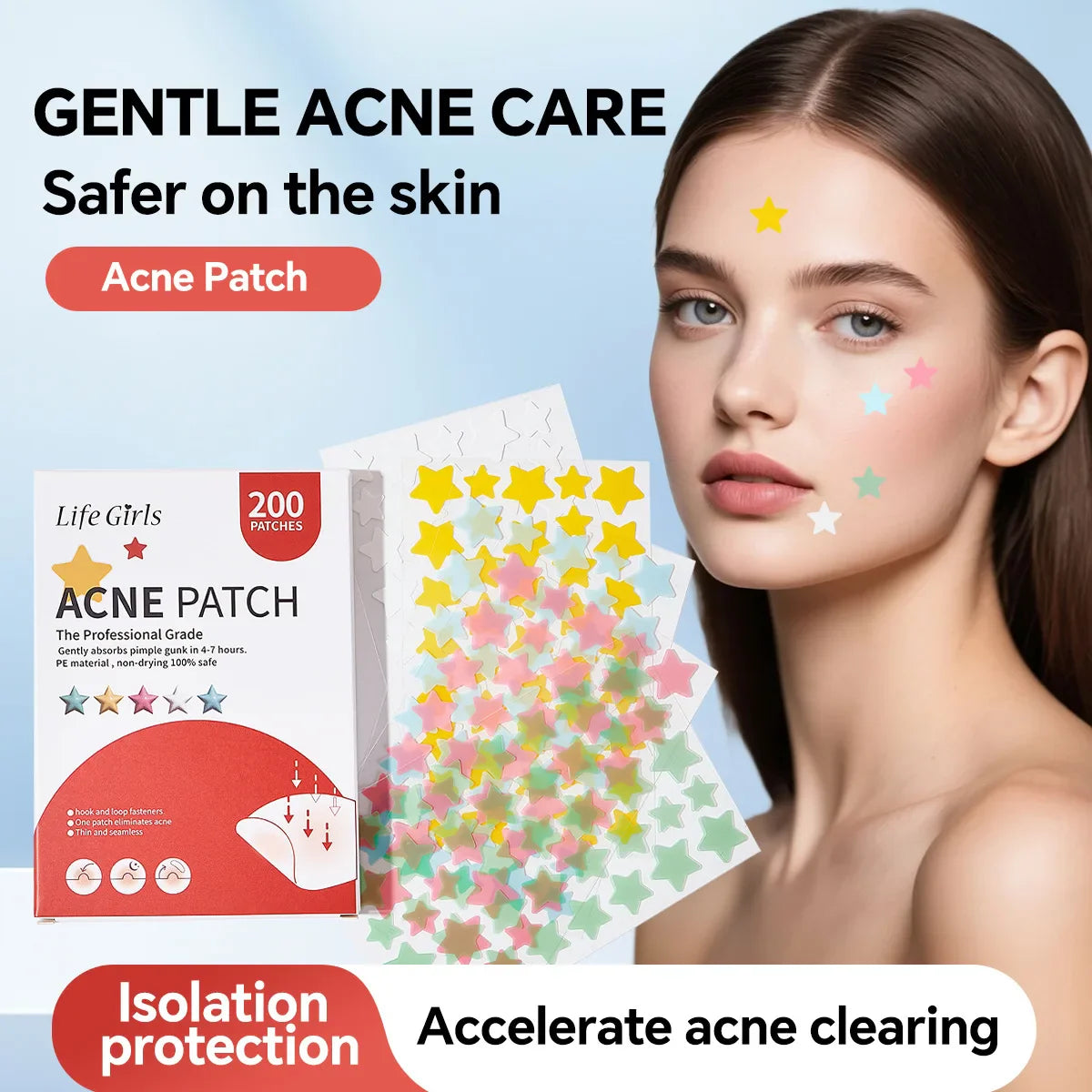 200pc Star Hydrocolloid Acne Patches – Ultrathin & Breathable