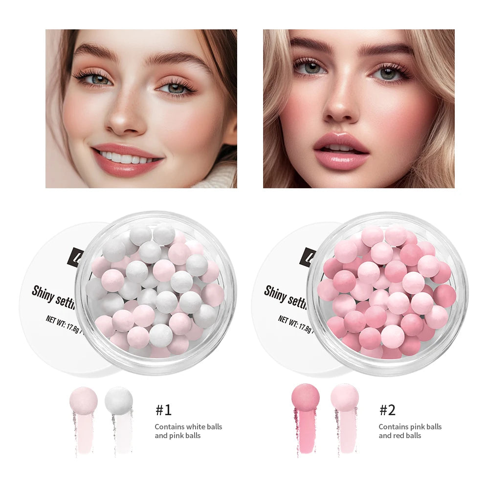 Pearl Ball Setting Powder Ball Face Ball Powder Matte Translucent Setting Powder Cosmetics Oil-control Velvety Lasting Makeup Peaceful Pleasures Health and Wellness