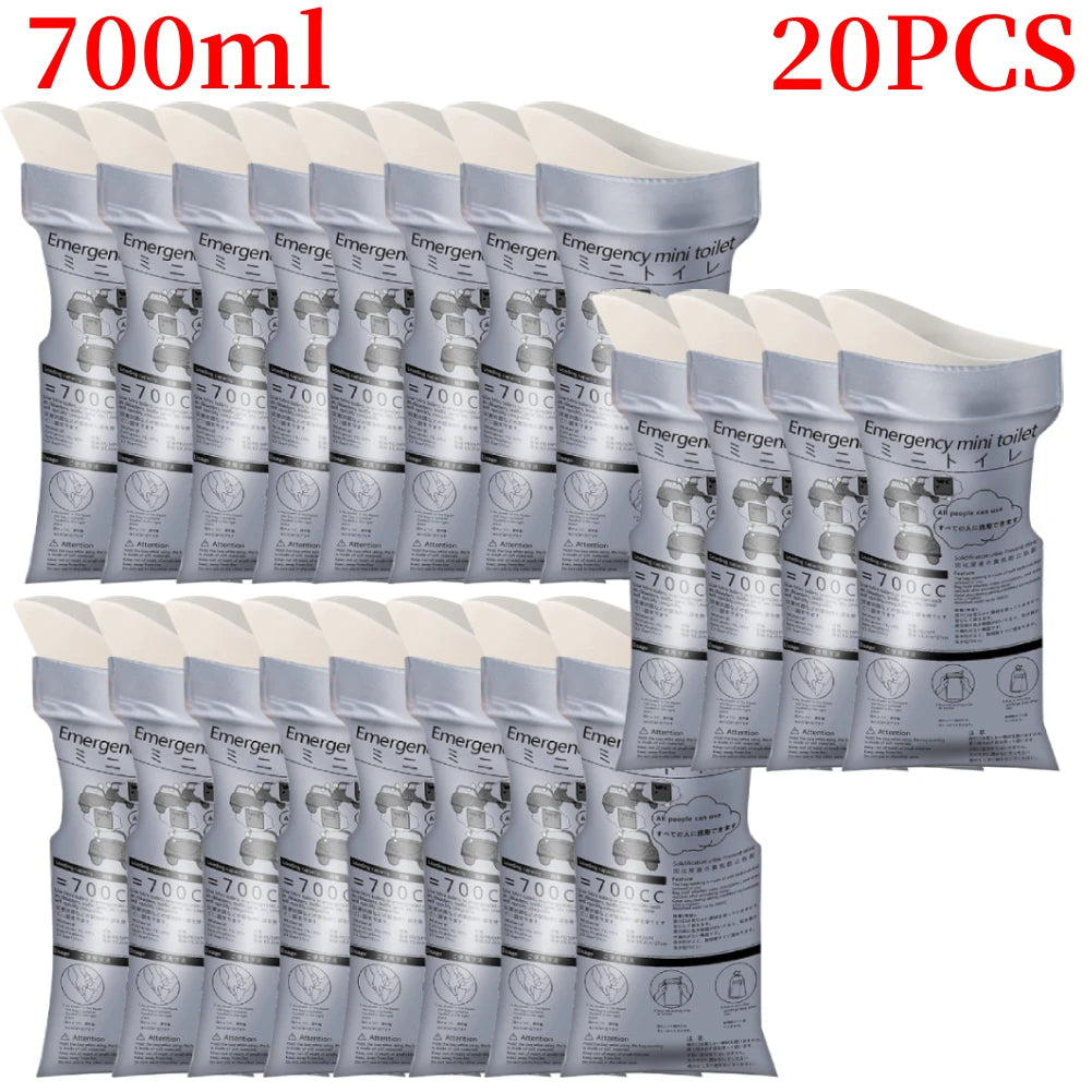 4-32Pcs Outdoor Emergency Urine Bags 700ml Disposable Travel Mobile Toilet Portable Urinal Bag for Female Baby Male Vomiting Bag Peaceful Pleasures Health and Wellness 700ml 20PCS