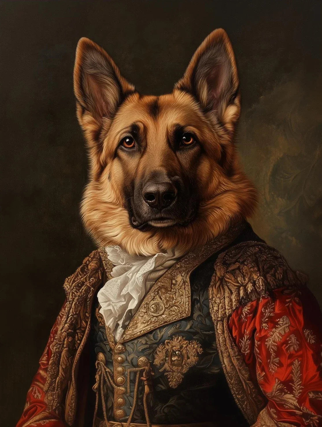 Funny Renaissance Labrador Dog Canvas Wall Art | Royal Pet Portrait