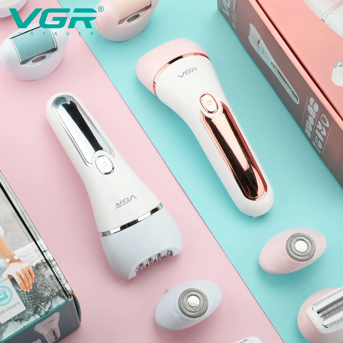 VGR 733 Epilator for Women Hair Remover Electric Epilator Leg Body Bikini Lady Shaver Facial Underarms Hair Removal Tool Peaceful Pleasures Health and Wellness