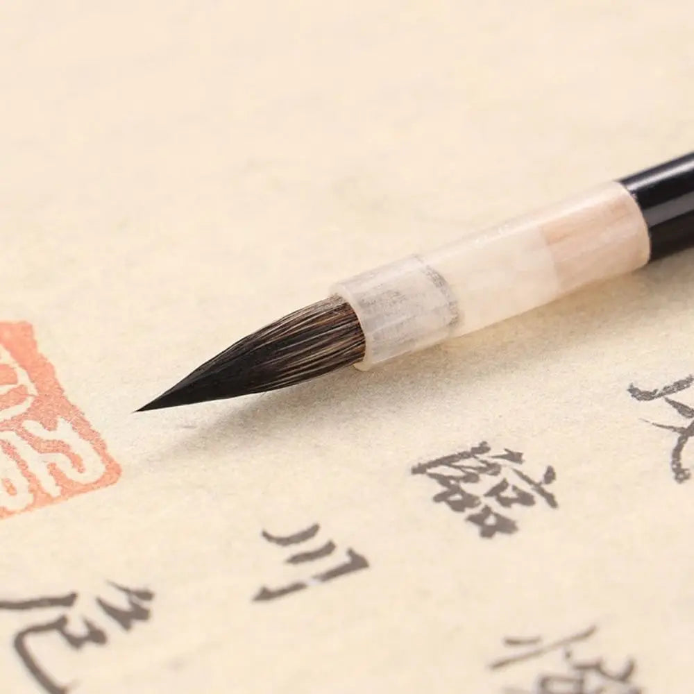 Traditional Chinese Calligraphy Brush Oil Watercolor Oil Painting Scriptures Writing Brush Wood Wolf Hair Art Paint Brush Peaceful Pleasures Health and Wellness
