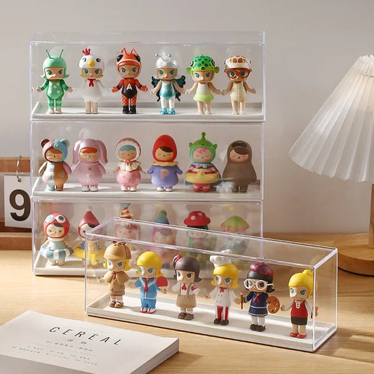Clear Acrylic Pop Doll Display Box – Dustproof Storage Case Collectible Display Case Peaceful Pleasures Health and Wellness