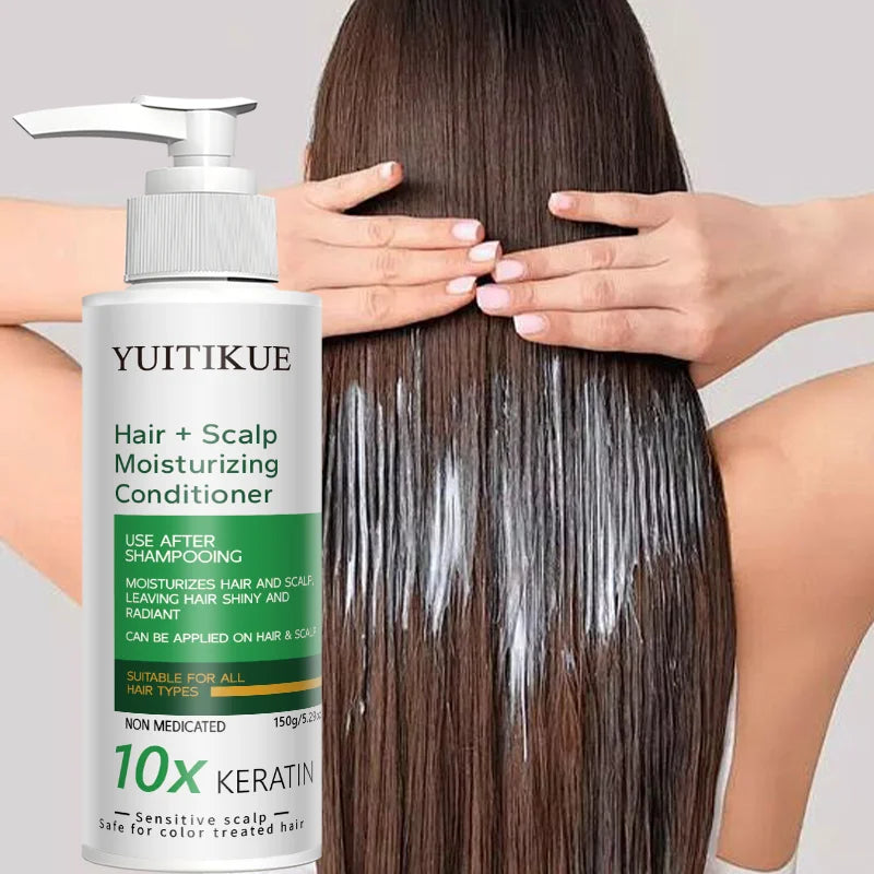 YUITIKUE 10x Keratin Hair + Scalp Moisturizing Conditioner | For Shiny, Radiant Hair | Safe For Sensitive & Color-Treated Hair Peaceful Pleasures Health and Wellness