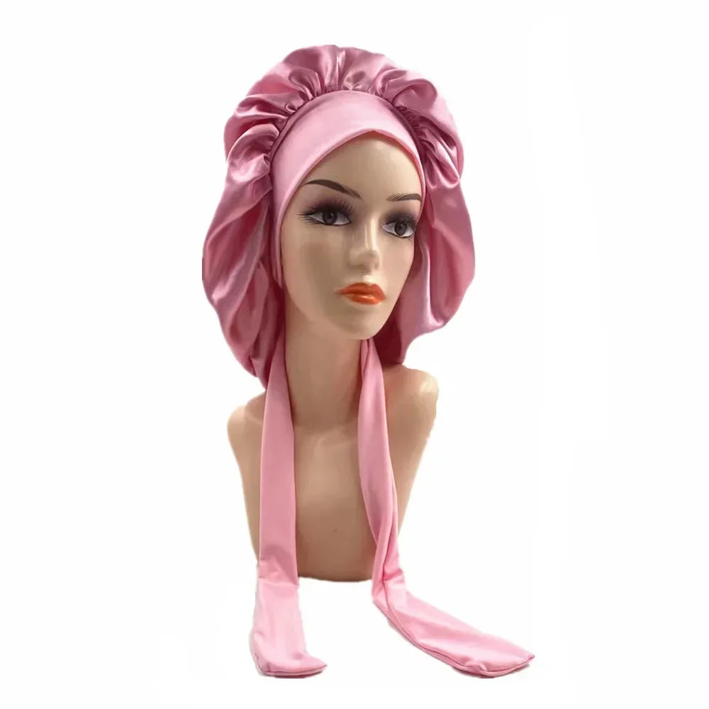 Extra Large Satin Lined Sleep Bonnet | Women's Night Cap
