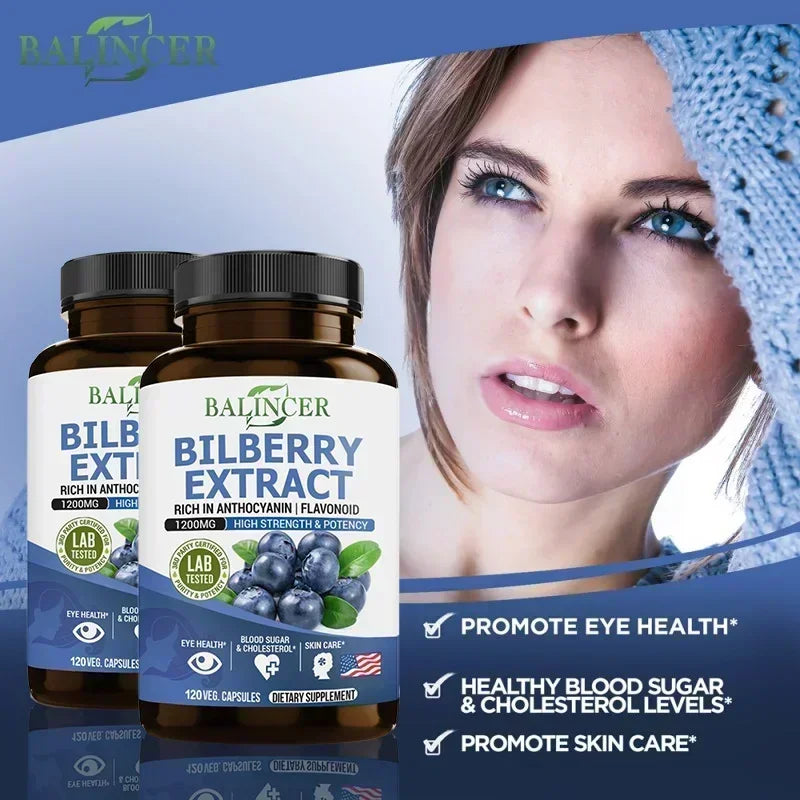 Bilberry Extract Supplement, Helps Maintain Eye and Vision Health, Anti-aging, Promotes Brain Health, Protects Vision Health Peaceful Pleasures Health and Wellness