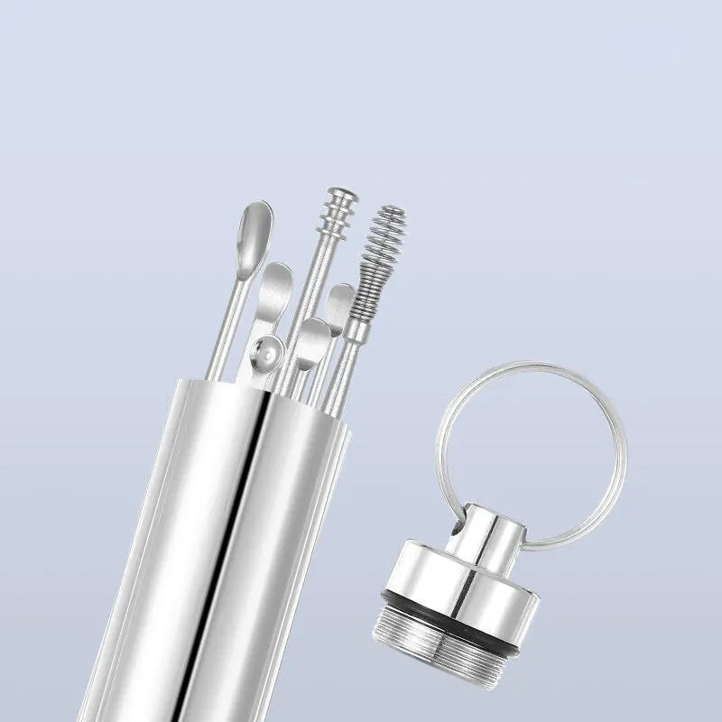 12/6 Piece Earpick Stainless Steel Ear Digging Tool Set Spiral Wax Remover For Perforation Cleaning Kit Cleaning Agent Peaceful Pleasures Health and Wellness