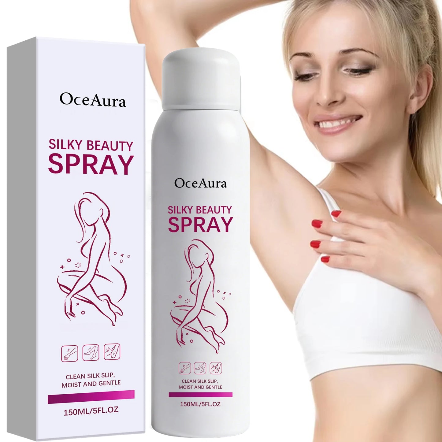 Body Hair Removal Spray Non-Irritating Painless Hair Inhibitor Relieve Discomfort Enhance Smoothness Soothing Soften Skin Care Peaceful Pleasures Health and Wellness
