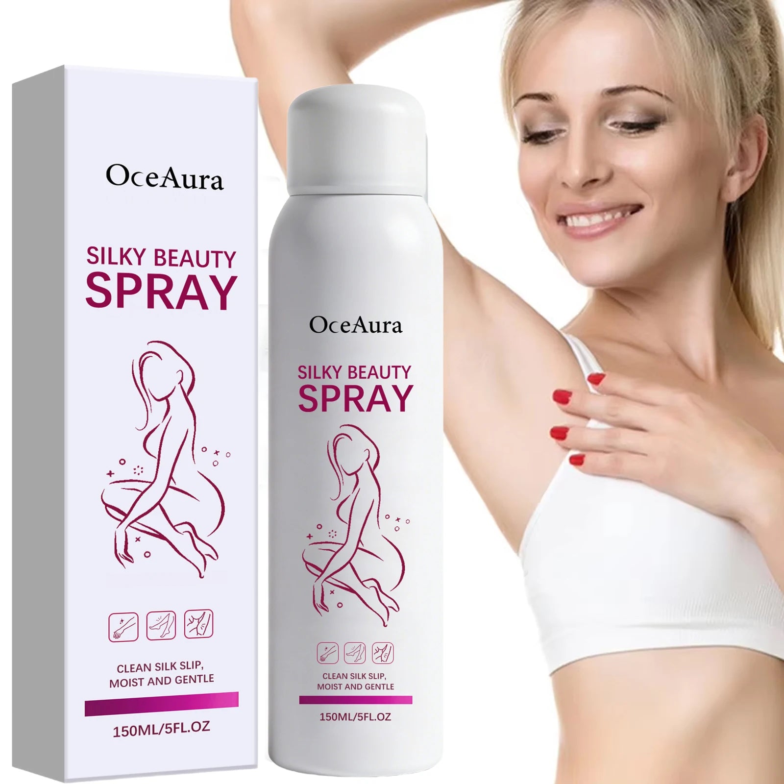 Body Hair Removal Spray Non-Irritating Painless Hair Inhibitor Relieve Discomfort Enhance Smoothness Soothing Soften Skin Care Peaceful Pleasures Health and Wellness