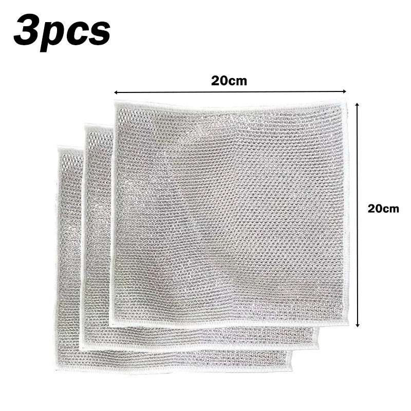 Steel Wire Dishcloth | Wet & Dry Kitchen Cleaning Cloth