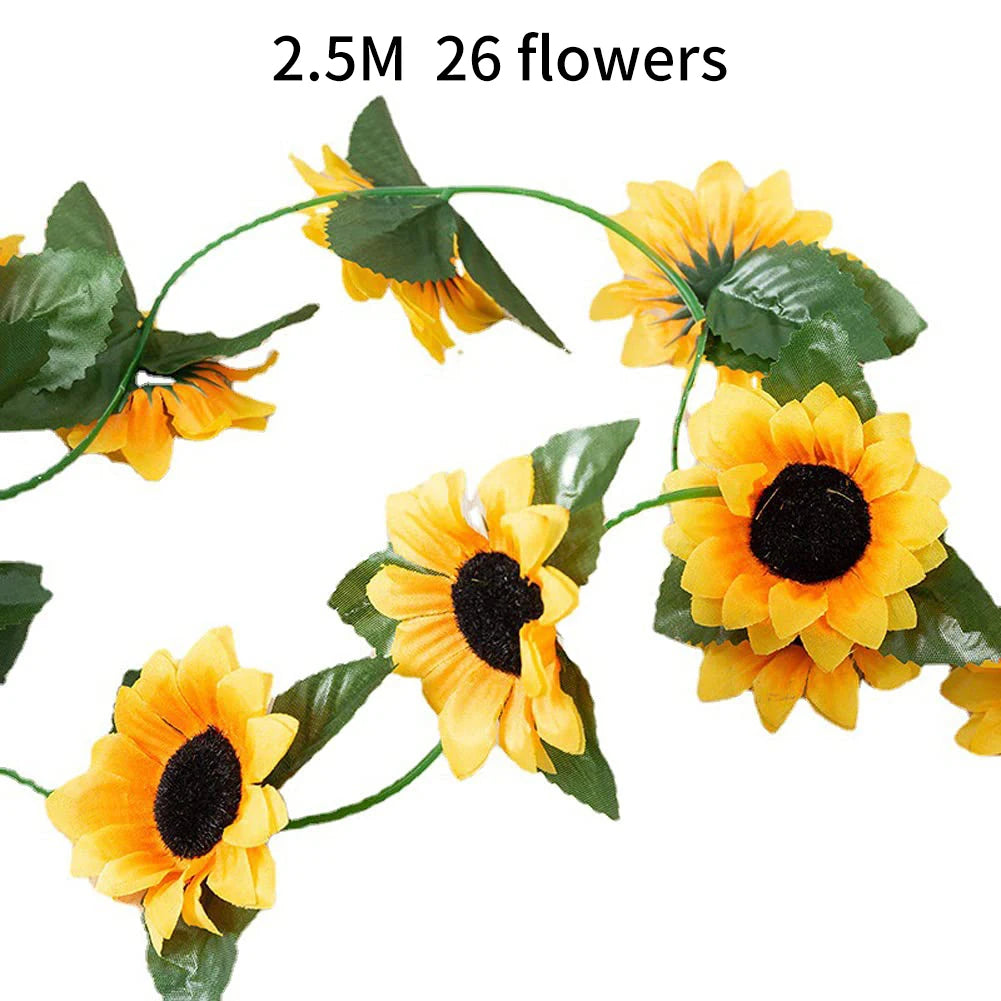 250cm Silk Sunflower Vine Garland | Artificial Flower Decor