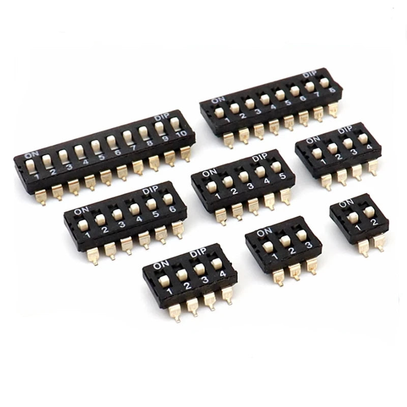 10pcs/lot 2.54 Patch DIP Switch Gold Plated Pin KM-01/2/3/4/5/6/8P/10P 2.54MM SMD Peaceful Pleasures Health and Wellness
