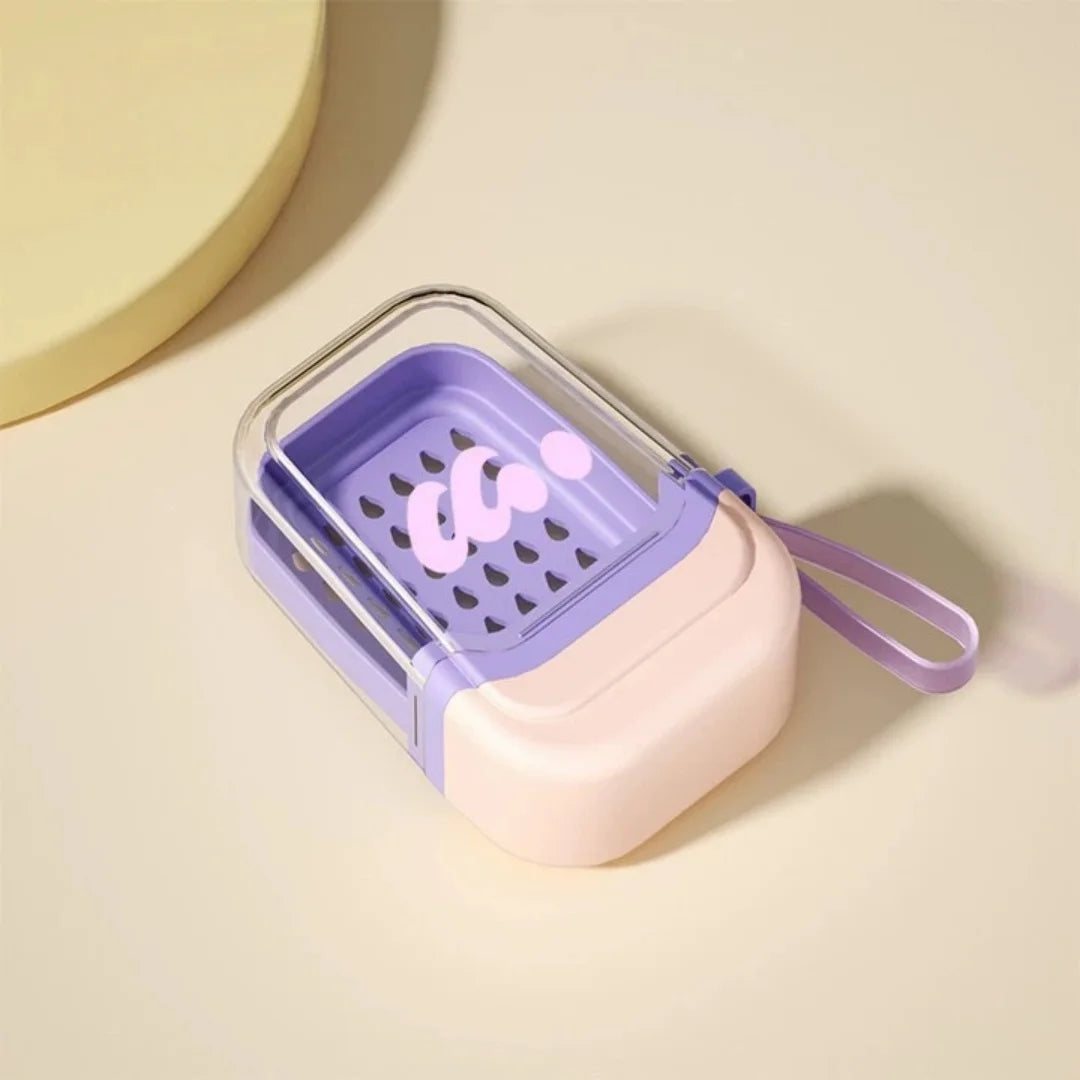 Leakproof Travel Soap Case with Lid | Camping & Gym Travel Soap Case Peaceful Pleasures Health and Wellness Pink purple