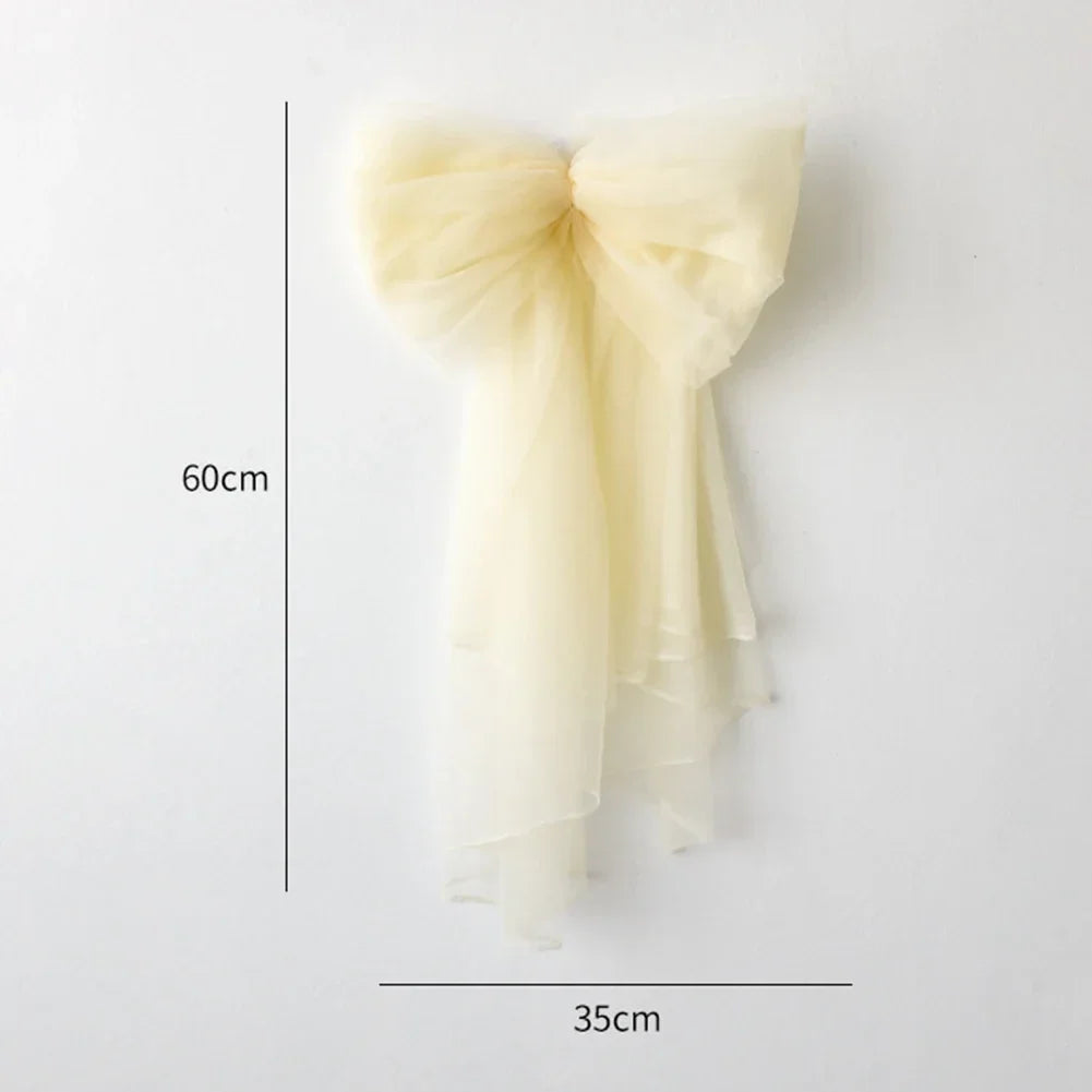 60cm Mesh Yarn Bowknot Christmas Tree Topper | Holiday Decor