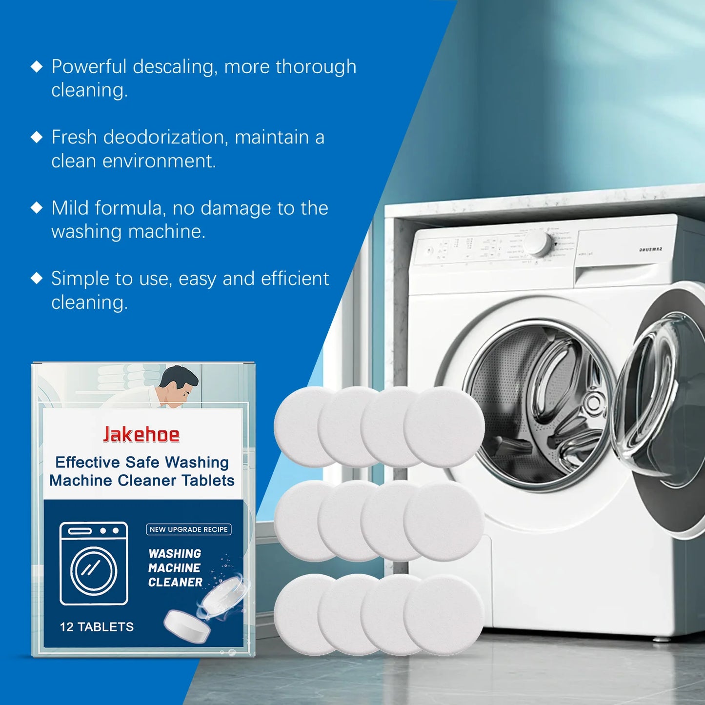 Washing Machine Cleaning Tablets Deeply Cleans Washing Machine Drum Removes Dirt&Odors Household Washing Machine CleaningTablets Peaceful Pleasures Health and Wellness