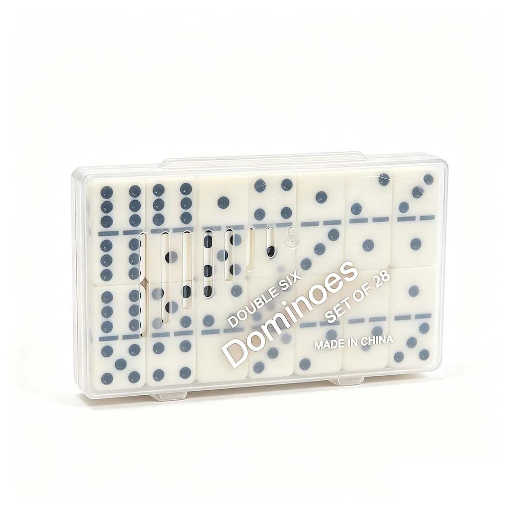 28PCS Multi-Color Double Six Dominoes Set, Family Friends Fun Tabletop Game for Entertainment Leisure Travel, Portable Gift Peaceful Pleasures Health and Wellness Clear