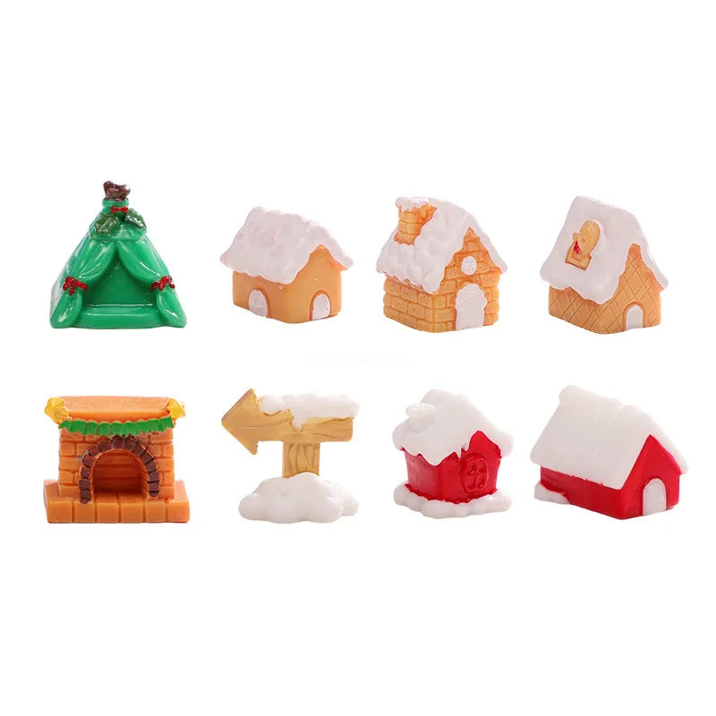 Cartoon Christmas Snowman Reindeer Micro Landscape Ornaments Figurine Miniature Decoration Desktop DIY Home Decoration Gifts Peaceful Pleasures Health and Wellness