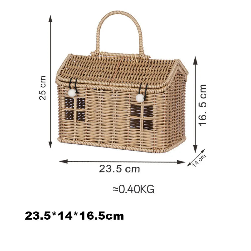 Imitation Rattan Woven Storage Basket | Fruit & Snack Tray