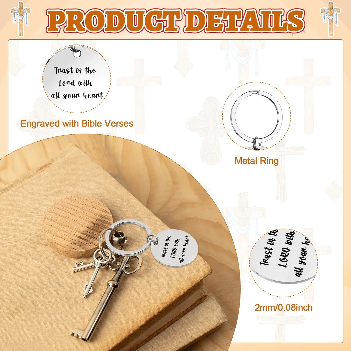 24-Pack Christian Bible Verse Keychains – Bulk Religious Gifts