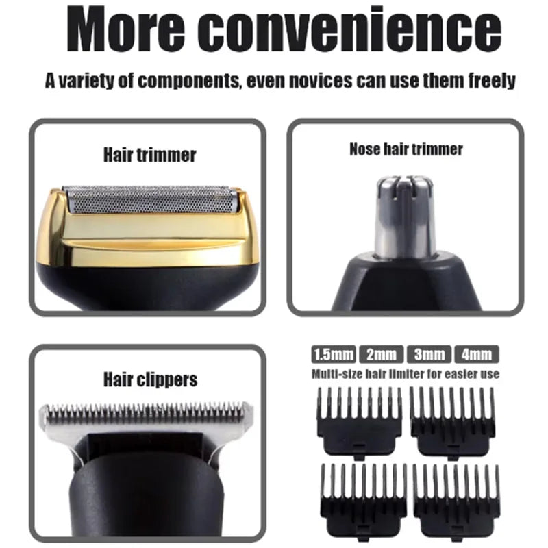 Multifunctional Men's Haircutting and Beauty Set - Compact, Pain-Free Body Hair Trimmer - Waterproof and Washable Peaceful Pleasures Health and Wellness