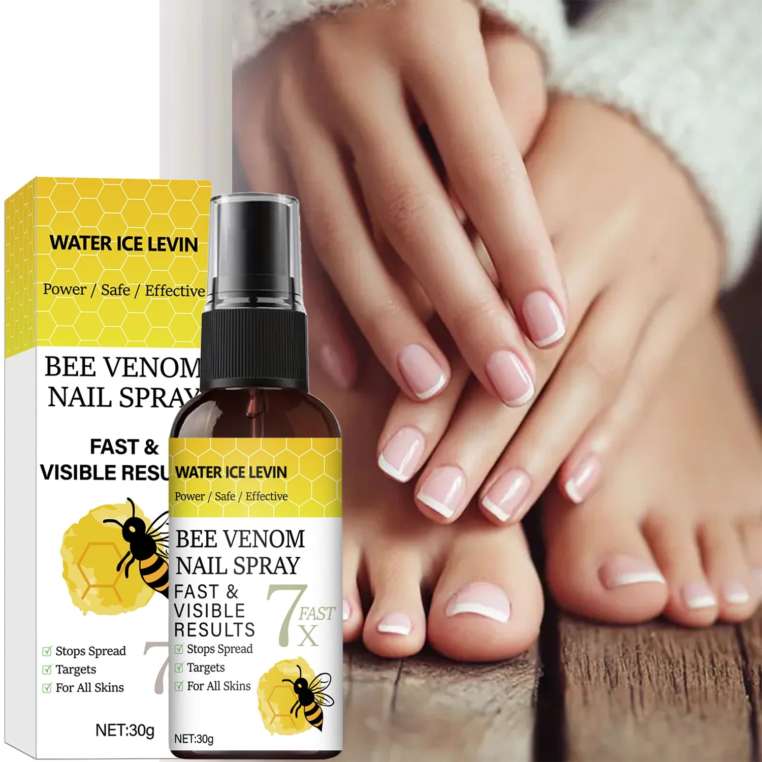 Bee Venom Nail Spray with Hyaluronic Acid | Strengthens Nails Nail Strengthening Spray Peaceful Pleasures Health and Wellness