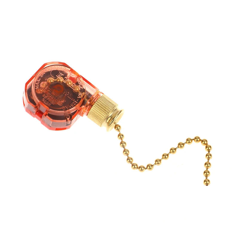 1 Piece 6A 125AC, 3A 250AC 3-speed 4-wire Pull Chain Control Brass 4 Wire Ceiling Fan Chain Switch Replace Speed Control Switch Peaceful Pleasures Health and Wellness Gold