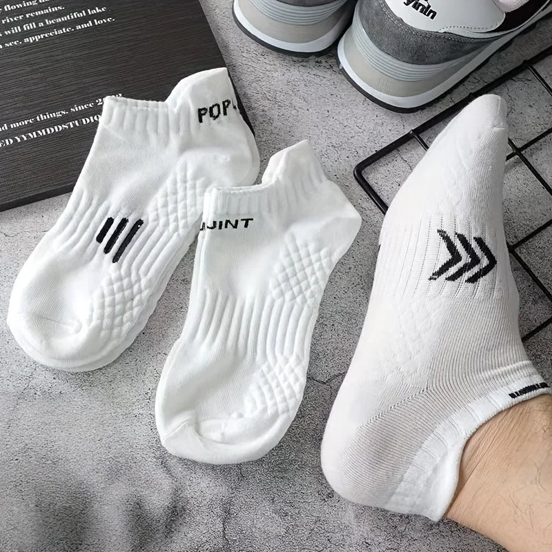 Men's No-Show Sport Socks 5-Pack | Anti-Slip Athletic Low Cut