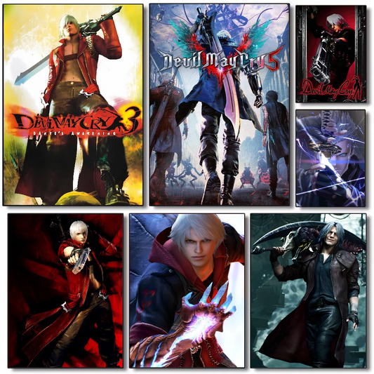 Devil May Cry Anime Poster HD Waterproof PVC Wall Art Decor Anime Wall Poster Peaceful Pleasures Health and Wellness