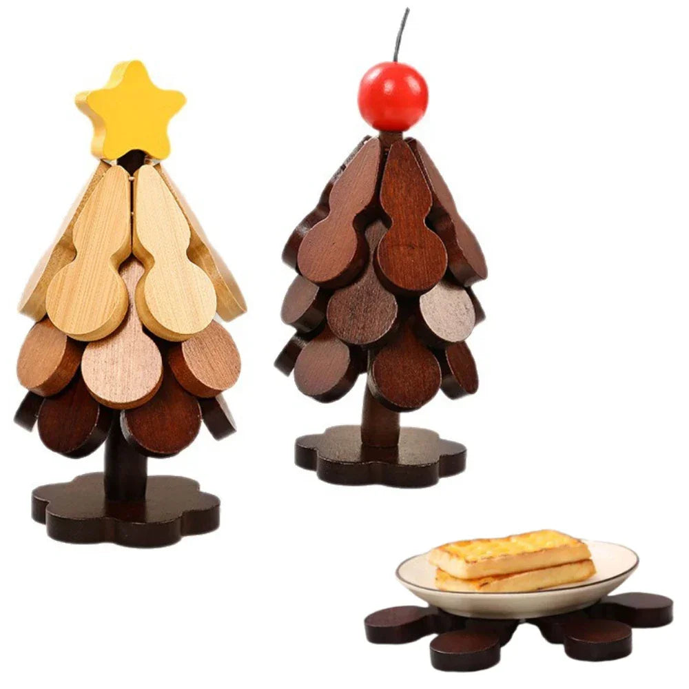 Tree Insulation Mat Solid Wood Dining Table Anti Scalding Mat Pot Mat Festival Gift Creative And Personalized Home Decoration Peaceful Pleasures Health and Wellness