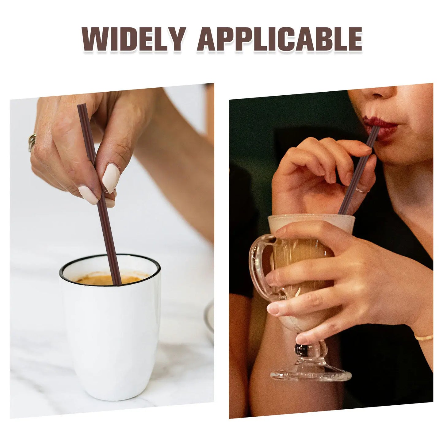 100Pcs Two-Hole Coffee Stirrer Straws Plastic Disposable Stir Sticks for Hot Cold Drinks Coffee Bars Offices Homes Brown Peaceful Pleasures Health and Wellness