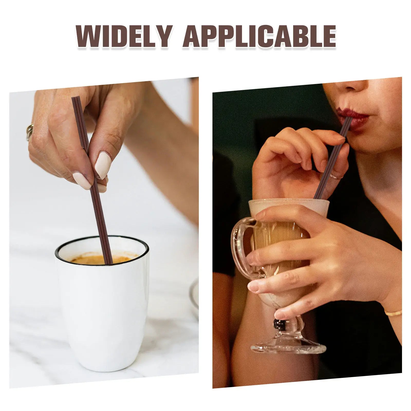 100Pcs Two-Hole Coffee Stirrer Straws Plastic Disposable Stir Sticks for Hot Cold Drinks Coffee Bars Offices Homes Brown Peaceful Pleasures Health and Wellness
