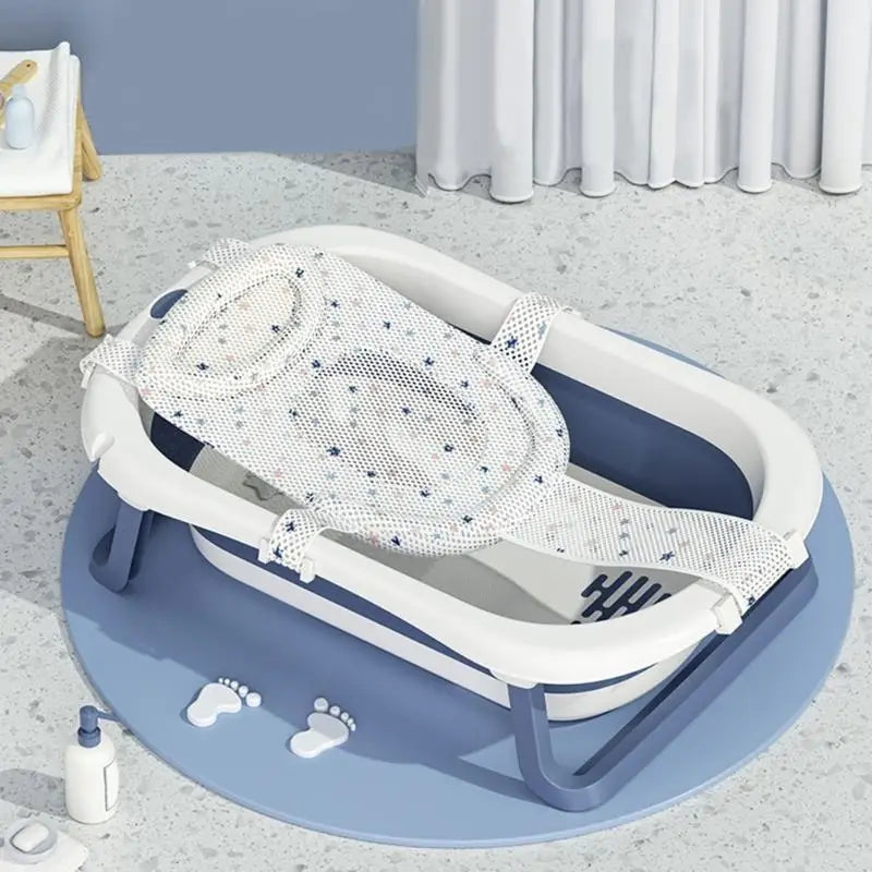 Adjustable Baby Bath Net with Headrest | Newborn Bathtub Support
